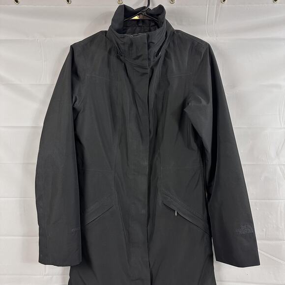The North Face Coat Womens Small Hyvent Trench Long Waterproof Rain Jacket Black - Picture 2 of 16